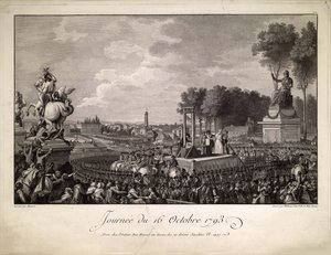 Dag 16. oktober 1793 Henrettelsen av Marie Antoinette 16. oktober 1793, ca. 1795.