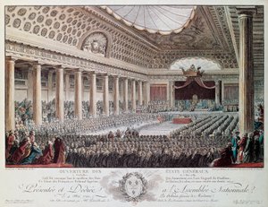 Åpning av generalstatene i Versailles i 1789, gravering av Helmann, den franske revolusjonen, Frankrike