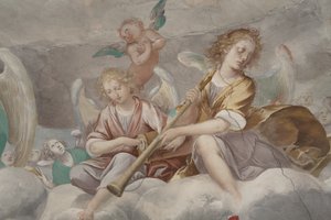 Engler, musikerengler og puttos, detalj av paradis med evig far, ca. 1623-34 (detalj av 3496185)