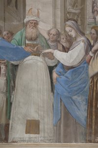 Detalj fra The Marriage of the Virgin Mary, 1634 av Isidoro Bianchi