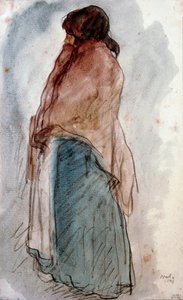"" La femme a la jug "" (Den med muggen) Akvarell av Isidre Nonell i Monturiol (1873-1911). 1906 Barcelona. Nasjonalmuseet for kunst i Catalonia. av Isidro Nonell