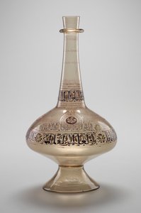 Flaske, bestilt av Dawud, Rasulid Sultan av Yemen, Mamluk-dynastiet, 12961321 (emaljert og forgylt glass)