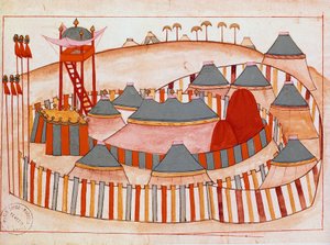 Militærleir for tyrkerne Gouache på papir fra den islamske skolen (Ms 1671) 1500-tallets Venezia Museum Correr av Islamic School