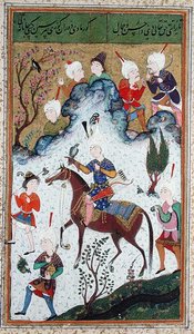 Ms B-284 fol.50b The Kings Hunt, fra Divan av Huseyn Bayqara, ca. 1540 av Islamic School
