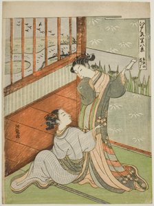 Geeses Descending at Yoshiwara (Yoshiwara no rakugan), fra serien "Eight Views of the Edo Pleasure Quarters (Edo irozato hakkei)" av Isoda Koryusai