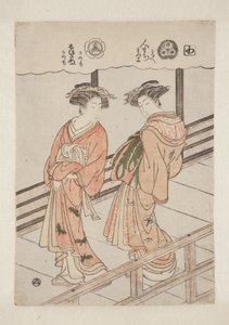 Te Sy hei være. Pro s Chitsute s of Tetsutaya: Hitomachi, Kamuro Saruhe An d Matsuyo; Shizukinu, Kamuro Kono Moan d Kanomo av Isoda Koryusai