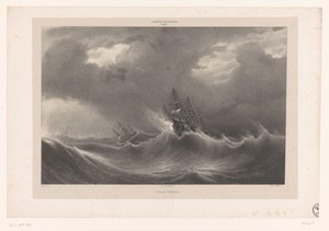 Skip på et rasende hav Gros Temps (tittel på objekt) Malerier fra samlingen til Palais Royal (serietittel) Galerie du Palais Royal (serietittel på objekt)