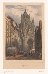 Utsikt over kirken Saint-Maclou i Rouen St. Maclou à Rouen (tittel på objekt) Ansikter i Frankrike (serietittel) La France (serietittel)