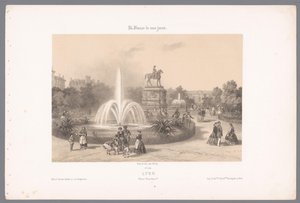 Zicht op de Place Napoléon te Lyon Lyons. Plasser Napoleon (tittel på objekt) Hedendaags Frankrijk (serietittel) Frankrike i dag (serietittel på objekt) av Isodore Laurent Deroy