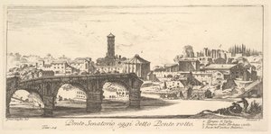Senatorisk bro, i dag kalt Ponte Rotto (Broken Bridge), ca. 1748 (gravering) av Israël Silvestre
