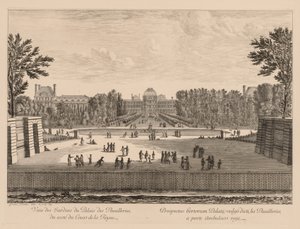 Utsikt over palasset og Tuileries-hagene, fra Queens-gårdsplassen av Israël Silvestre