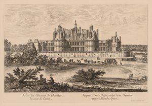 Utsikt over Palace of Chambord fra inngangen av Israël Silvestre
