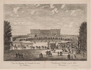 Utsikt over slottet i Versailles fra hagen