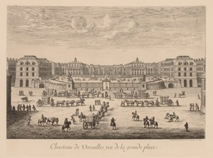 Utsikt over slottet i Versailles, fra hovedtorget av Israël Silvestre