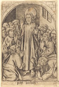 Kristus viser seg for disiplene, ca. 1465. av Israhel van Meckenem