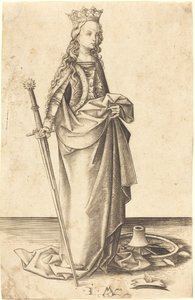 Saint Catherine av Israhel van Meckenem