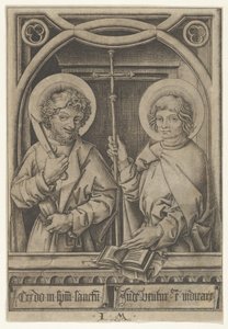 St. Bartholomew og St. Philip, fra The Apostles, 1435-1503. av Israhel van Meckenem
