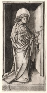St. Johannes med slange i kalk. av Israhel van Meckenem