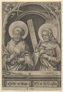 St. Peter og St. Andreas, fra The Apostles. av Israhel van Meckenem