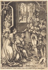 Lucretias død, ca. 15001503. av Israhel van Meckenem