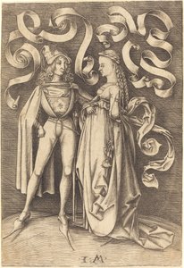 Ridderen og damen, ca. 14951503. av Israhel van Meckenem