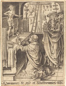 Sankt Gregors messe, ca. 14801490. av Israhel van Meckenem