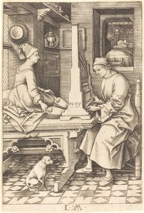 Orgelspilleren og hans kone, ca. 14951503. av Israhel van Meckenem