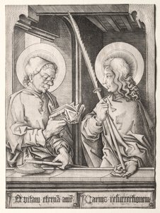 De tolv apostlene ved gotiske vinduer: St. Matthias og St. Judas Thaddaeus.