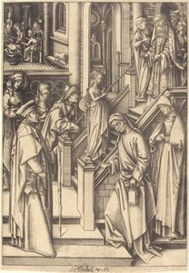 Presentasjonen av jomfruen av Israhel van Meckenem after Hans Holbein the Elder