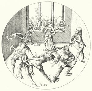 Dansen rundt ringen (gravering) av Israhel van the Elder Meckenem