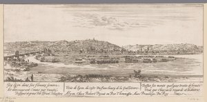 Utsikt over Lyon med forstaden Guillotière Veue de Lyon du coste Du fauxbourg de la Guillotiere (tittel på objekt)