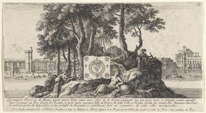 Utsikt over Paris med tre elvenymfer Les rivieres d