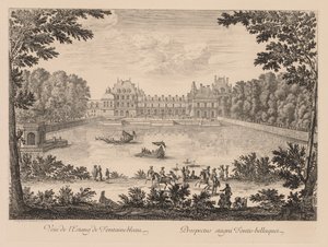 Utsikt over dammen i Fontainebleau av Israël Silvestre