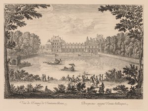 Utsikt over Etang de Fontainebleau, 1666. av Israël Silvestre