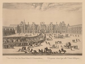 Utsikt over Cour du Cheval-Blanc i Fontainebleau av Israël Silvestre