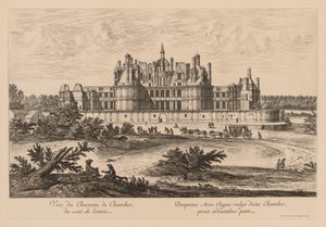 Utsikt over Château de Chambord, fra inngangssiden av Israël Silvestre