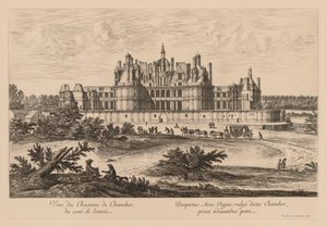 Utsikt over Château de Chambord, fra siden av inngangen, 1678.