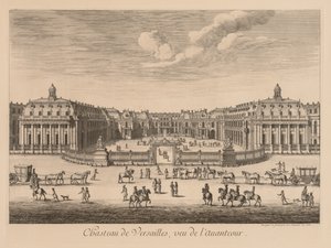 Utsikt over slottet i Versailles, sett fra forgården, 1682.