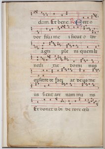 Blad 8 fra et antifonalt fragment (verso)