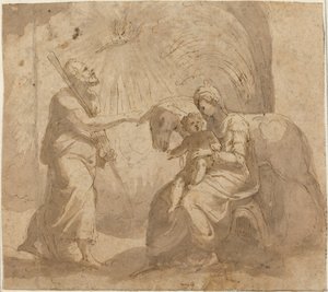 Resten på flukten til Egypt av Italian 16th Century