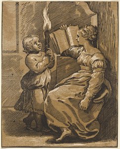 Sibyllesing av Italian 16th Century, after Ugo da Carpi, after Raphael
