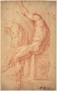 En sittende naken av Italian 17th Century