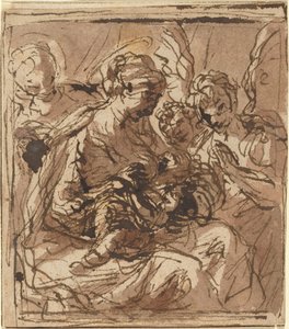 Hellige familie av Italian 17th Century