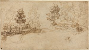 Elvelandskap av Italian 17th Century
