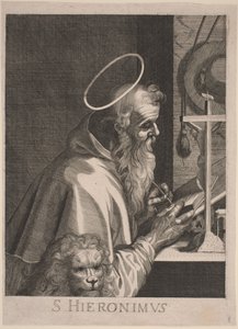 Den hellige Jerome av Italian 17th Century, after Aegidius Sadeler II