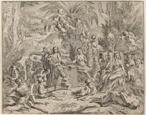 Allegori om maleri av Italian 17th Century, after Pietro Testa
