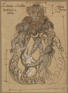 Dørbanker med Triton, Nereid og Putti av Italian 17th or 18th Century