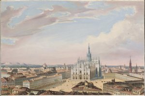 Katedralen i Milano av Italian 19th Century