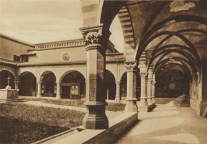 Firenze / Firenze: Church of S Maria Novella, The Green Cloister, Fra Giovanni da Carpi (s/hv-bilde) av Italian Photographer