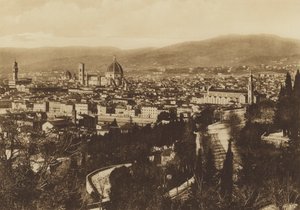Firenze / Firenze: Panorama av Firenze sett fra S Miniato al Monte (s/h foto) av Italian Photographer